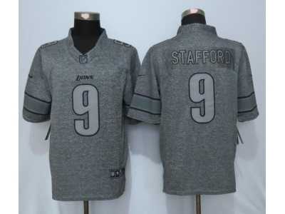 Men Nike Detroit Lions #9 Matthew Stafford Gray Stitched Gridiron Gray Limited Jersey