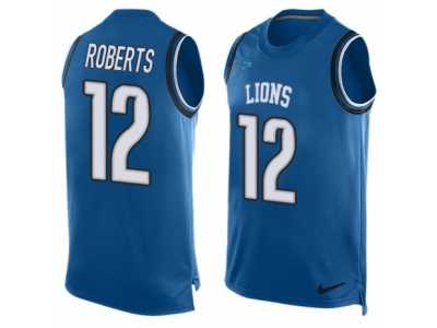Men's Nike Detroit Lions #12 Andre Roberts Limited Light Blue Player Name & Number Tank Top NFL Jersey