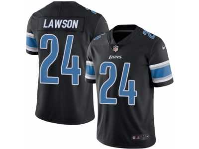 Men's Nike Detroit Lions #24 Nevin Lawson Limited Black Rush NFL Jersey