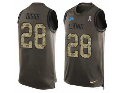Men's Nike Detroit Lions #28 Quandre Diggs Limited Green Salute to Service Tank Top NFL Jersey