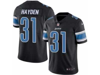 Men's Nike Detroit Lions #31 D.J. Hayden Limited Black Rush NFL Jersey