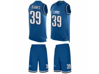 Men's Nike Detroit Lions #39 Johnthan Banks Limited Light Blue Tank Top Suit NFL Jersey