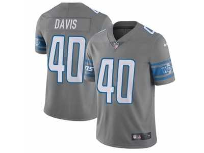 Men's Nike Detroit Lions #40 Jarrad Davis Limited Steel Rush NFL Jersey