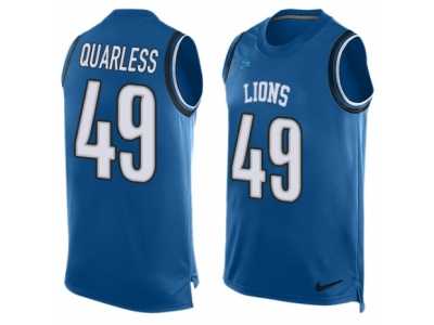 Men's Nike Detroit Lions #49 Andrew Quarless Limited Light Blue Player Name & Number Tank Top NFL Jersey