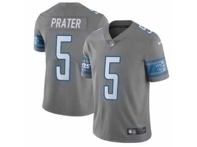 Men's Nike Detroit Lions #5 Matt Prater Limited Steel Rush NFL Jersey