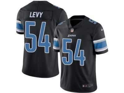 Men's Nike Detroit Lions #54 DeAndre Levy Limited Black Rush NFL Jersey