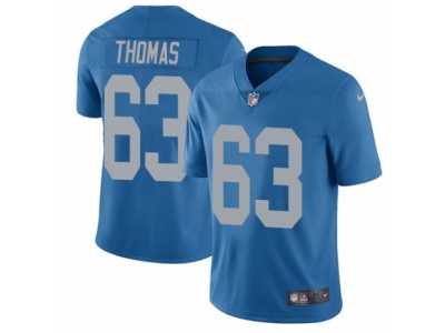 Men's Nike Detroit Lions #63 Brandon Thomas Vapor Untouchable Limited Blue Alternate NFL Jersey