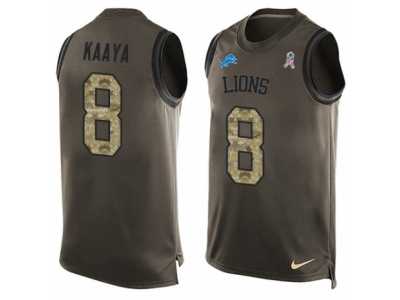 Men's Nike Detroit Lions #8 Brad Kaaya Limited Green Salute to Service Tank Top NFL Jersey