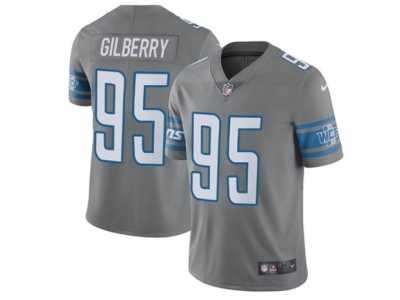 Men's Nike Detroit Lions #95 Wallace Gilberry Limited Steel Rush NFL Jersey