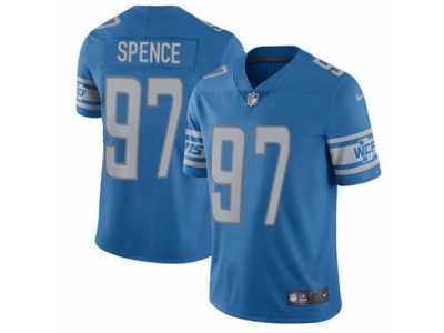 Men's Nike Detroit Lions #97 Akeem Spence Vapor Untouchable Limited Light Blue Team Color NFL Jersey