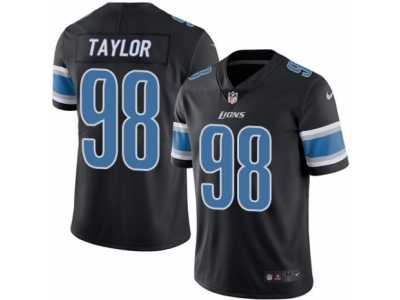 Men's Nike Detroit Lions #98 Devin Taylor Limited Black Rush NFL Jersey