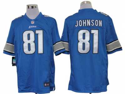 Nike NFL Detroit Lions #81 Calvin Johnson Blue Jerseys(Limited)