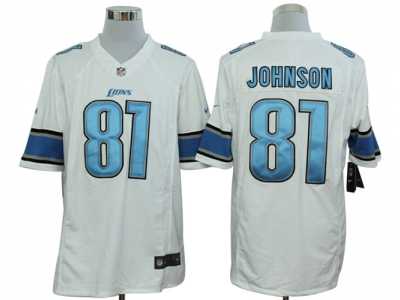 Nike NFL Detroit Lions #81 Calvin Johnson White Jerseys(Limited)