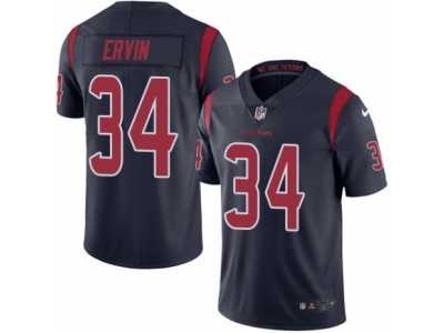 Men's Nike Houston Texans #34 Tyler Ervin Limited Navy Blue Rush NFL Jersey
