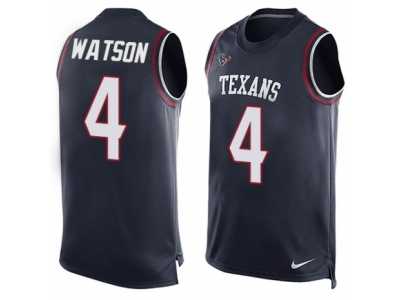 Men's Nike Houston Texans #4 Deshaun Watson Limited Navy Blue Player Name & Number Tank Top NFL Jersey