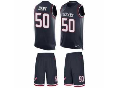 Men's Nike Houston Texans #50 Akeem Dent Limited Navy Blue Tank Top Suit NFL Jersey