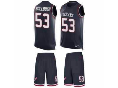 Men's Nike Houston Texans #53 Max Bullough Limited Navy Blue Tank Top Suit NFL Jersey