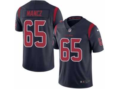 Men's Nike Houston Texans #65 Greg Mancz Limited Navy Blue Rush NFL Jersey
