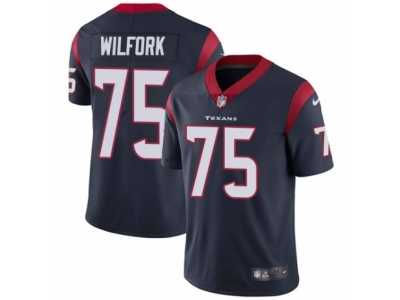 Men's Nike Houston Texans #75 Vince Wilfork Vapor Untouchable Limited Navy Blue Team Color NFL Jersey