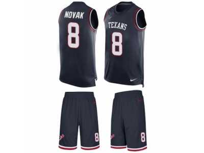 Men's Nike Houston Texans #8 Nick Novak Limited Navy Blue Tank Top Suit NFL Jersey