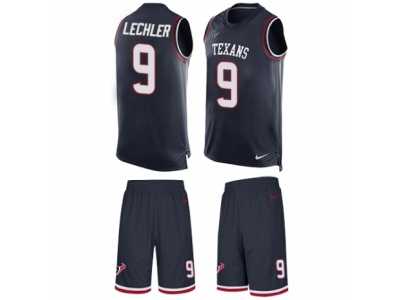 Men's Nike Houston Texans #9 Shane Lechler Limited Navy Blue Tank Top Suit NFL Jersey