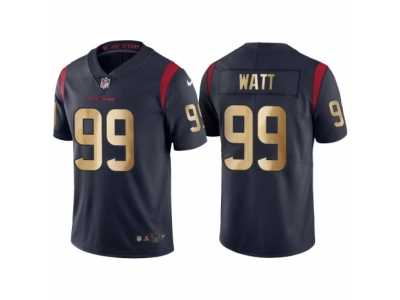 Men's Nike Houston Texans #99 J.J. Watt Navy Gold Limited Special Color Rush Jersey