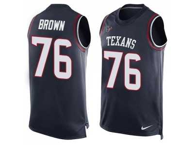 Nike Houston Texans #76 Duane Brown Navy Blue Team Color Men's Stitched NFL Limited Tank Top Jersey