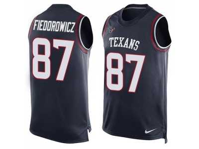 Nike Houston Texans #87 C.J. Fiedorowicz Navy Blue Team Color Men's Stitched NFL Limited Tank Top Jersey