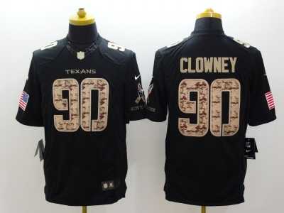 Nike Houston Texans #90 Jadeveon Clowney Black Salute to Service Jerseys(Limited)