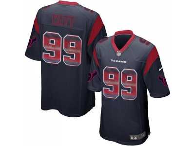 Nike Houston Texans #99 J.J. Watt Navy Blue Team Color Men's Stitched NFL Limited Strobe Jersey