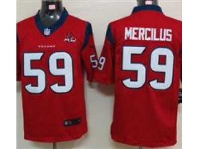 Nike NFL Houston Texans #59 Whitney Mercilus red Jerseys W 10th Patch(Limited)