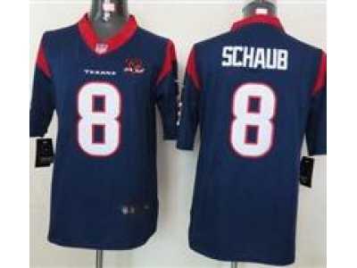 Nike NFL Houston Texans #8 Matt Schaub Blue Jerseys W 10th Patch(Limited)