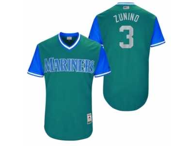 Men's 2017 Little League World Series Mariners Mike Zunino #3 Zunino Aqua Jersey