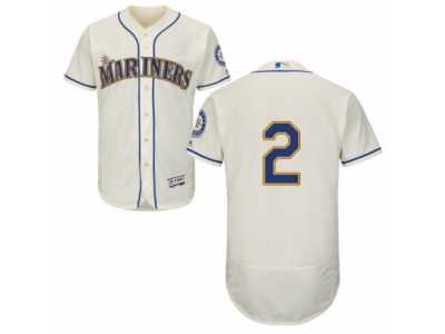 Men's Majestic Seattle Mariners #2 Jean Segura Cream Flexbase Authentic Collection MLB Jersey