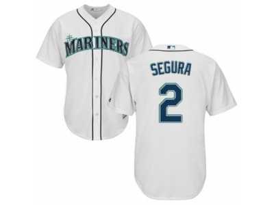 Men's Majestic Seattle Mariners #2 Jean Segura Replica White Home Cool Base MLB Jersey