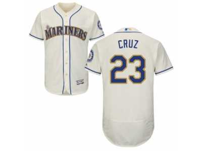 Men's Majestic Seattle Mariners #23 Nelson Cruz Cream Flexbase Authentic Collection MLB Jersey