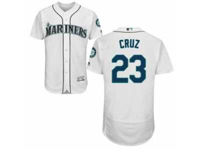 Men's Majestic Seattle Mariners #23 Nelson Cruz White Flexbase Authentic Collection MLB Jersey