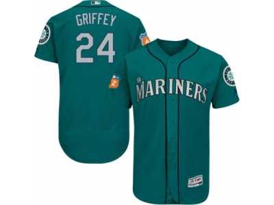 Men's Majestic Seattle Mariners #24 Ken Griffey Teal Green Flexbase Authentic Collection MLB Jersey