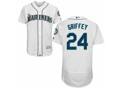 Men's Majestic Seattle Mariners #24 Ken Griffey White Flexbase Authentic Collection MLB Jersey