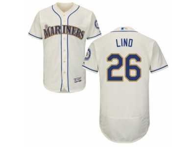 Men's Majestic Seattle Mariners #26 Adam Lind Cream Flexbase Authentic Collection MLB Jersey