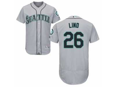 Men's Majestic Seattle Mariners #26 Adam Lind Grey Flexbase Authentic Collection MLB Jersey