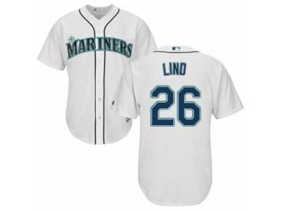 Men's Majestic Seattle Mariners #26 Adam Lind Replica White Home Cool Base MLB Jersey