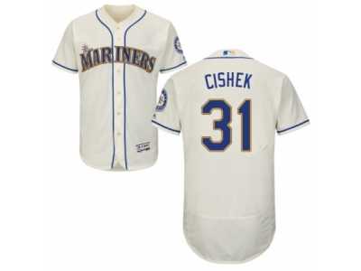 Men's Majestic Seattle Mariners #31 Steve Cishek Cream Flexbase Authentic Collection MLB Jersey