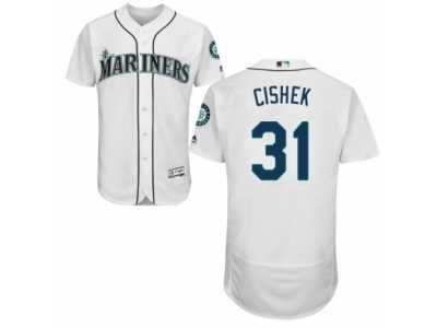 Men's Majestic Seattle Mariners #31 Steve Cishek White Flexbase Authentic Collection MLB Jersey