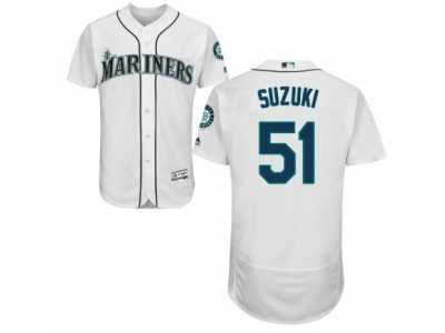 Men's Majestic Seattle Mariners #51 Ichiro Suzuki White Flexbase Authentic Collection MLB Jersey