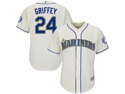Seattle Mariners #24 Ken Griffey Cream 2016 Hall Of Fame Induction Cool Base Jersey
