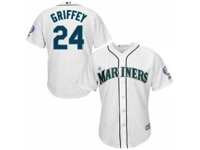 Seattle Mariners #24 Ken Griffey White 2016 Hall Of Fame Induction Cool Base Player Jersey