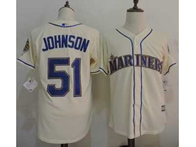 Seattle Mariners #51 Randy Johnson Cream New Cool Base Stitched MLB Jersey