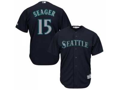 Youth Seattle Mariners #15 Kyle Seager Navy Blue Cool Base Stitched MLB Jersey