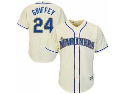 Youth Seattle Mariners #24 Ken Griffey Cream Cool Base Stitched MLB Jersey